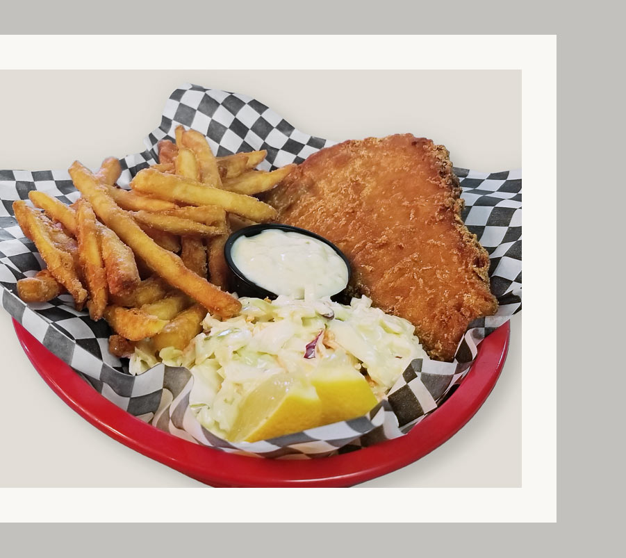 Beer Battered Haddock with Coleslaw and Fries