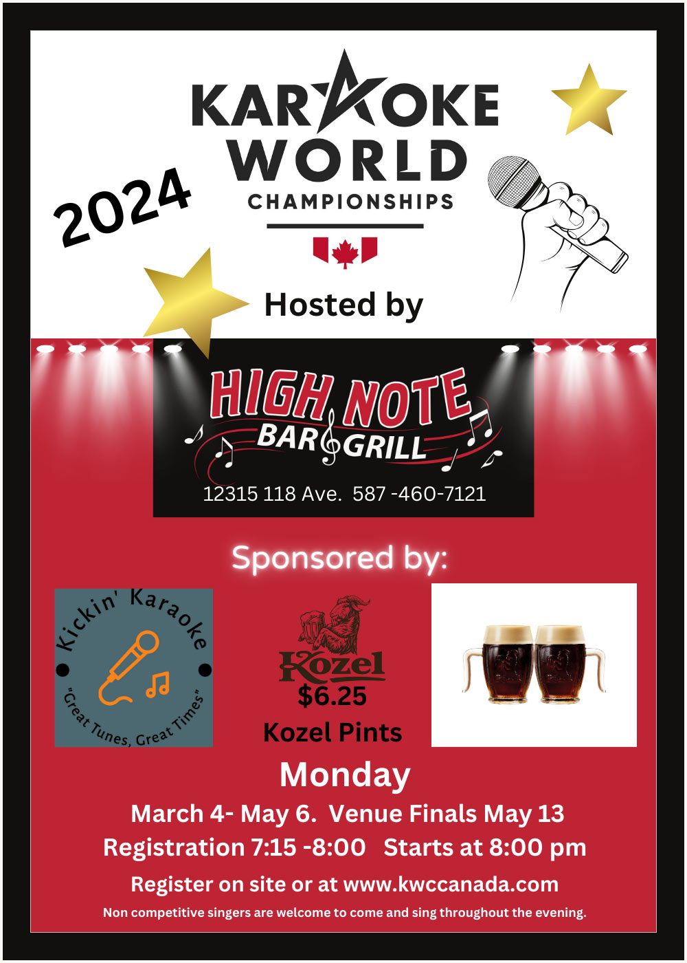 May 20, 2024: Monday Karaoke & World Competition